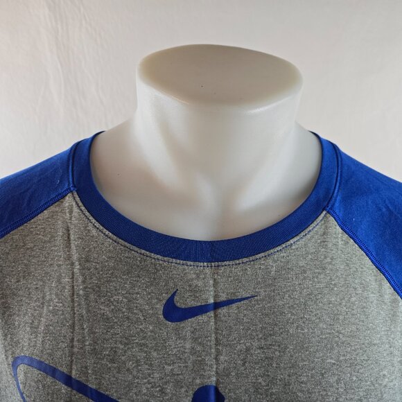 Nike T Shirt Mens 2XL Gray Blue Ken Griffey Baseball Graphic Dri-Fit 3/4 Sleeve - Picture 3 of 9